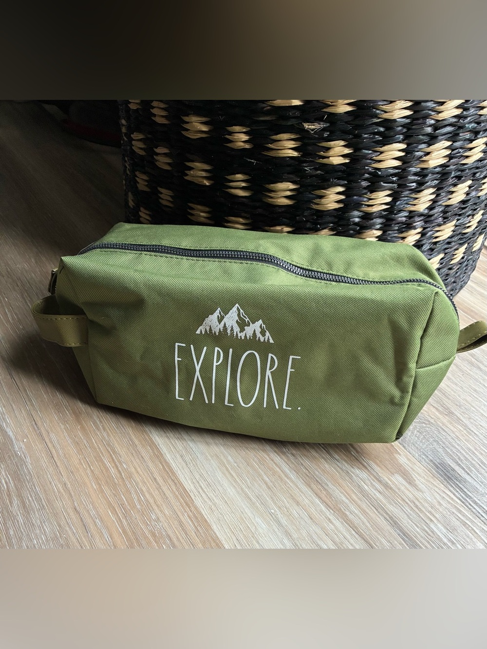 Rae Dunn Explore Olive Green Travel Toiletry Bag